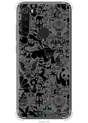 Чохол на xiaomi redmi note 8 чорно-сірий стикер бомбінг "2432sp-1787-8094", чохол для телефона