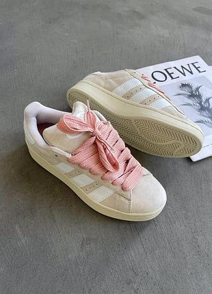 Adidas campus premium beige жіночі кеди