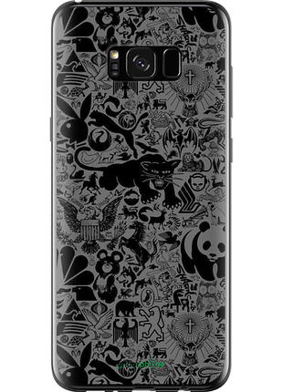 Чехол на samsung galaxy s8 plus чёрно-серый стикер бомбинг "2432u-817-8094", чехол для телефона