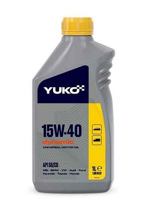 Масло моторное минеральное dynamic 15w-40 api sg/cd 1л тм yuko
