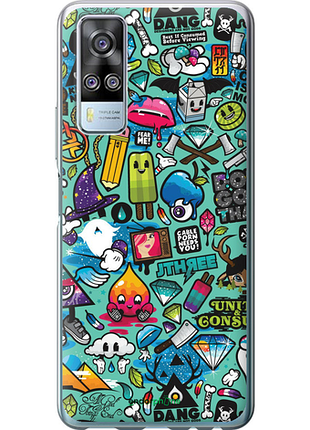 Чехол на vivo y51 2020 стикер бомбинг 1 "693u-2241-8094"