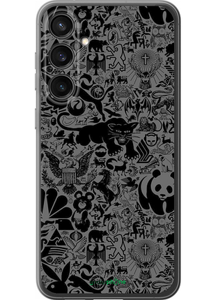 Чохол на samsung galaxy s23 fe чорно-сірий стикер бомбінг "2432u-3136-8094"