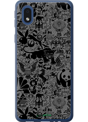 Чехол на samsung galaxy a01 core a013f чёрно-серый стикер бомбинг "2432u-2065-8094", чехол для телефона