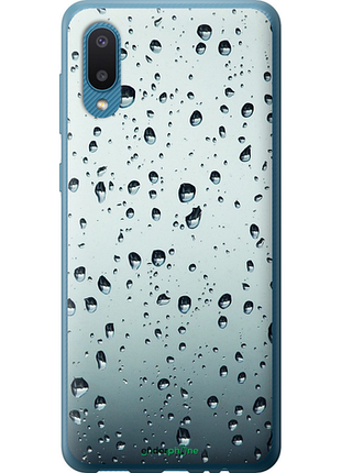 Чехол на samsung galaxy a02 a022g стекло в каплях "848u-2260-8094", чехол для телефона