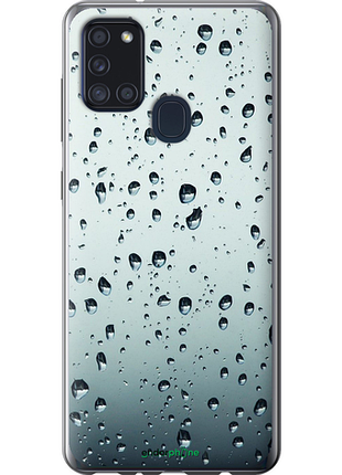Чехол на samsung galaxy a21s a217f стекло в каплях "848u-1943-8094", чехол для телефона