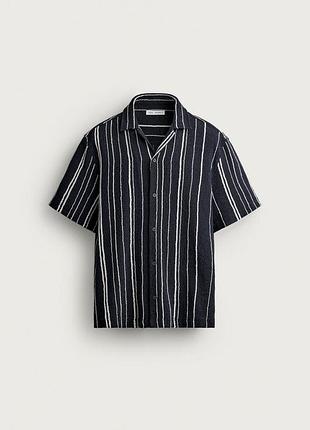 Стильна коттонова жакардова рубашка від zara р.m