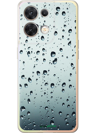 Чехол на oppo reno8 5g стекло в каплях "848u-2614-8094", чехол для телефона