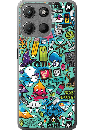 Чехол на motorola moto g15 стикер бомбинг 1 "693u-3948-8094"