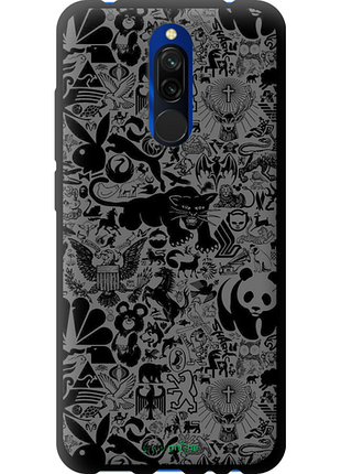 Чохол на xiaomi redmi 8 чорно-сірий стикер бомбінг "2432b-1806-8094"
