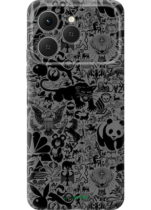 Чехол на tecno spark 40 4g чёрно-серый стикер бомбинг "2432u-4116-8094"