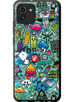 Чехол на samsung galaxy a03 a035f стикер бомбинг 1 "693b-2499-8094", чехол для телефона