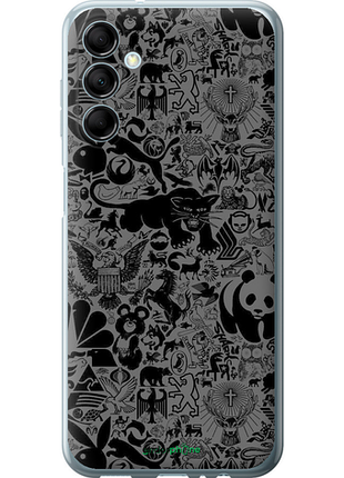 Чехол на samsung galaxy m14 m146b чёрно-серый стикер бомбинг "2432u-3038-8094", чехол для телефона
