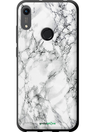 Чехол на huawei y6s мрамор белый "4480b-1871-8094", чехол для телефона