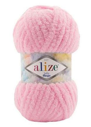Пряжа softy mega 185 5шт/уп розовый 100% микрополиэстер 100г 70м тм alize