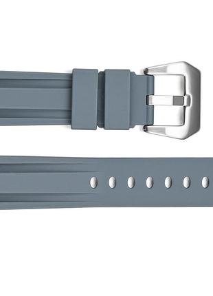 Ремінець для годинника 3001 silicone grey-silver 24 мм., ремінці для годинників