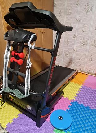 Идеальная беговая дорожка электрическая wcg-h518m pro run edition с вибромассажером + 2 гимнастических гантели (2х1кг) и твистер для тренировки мышц ж