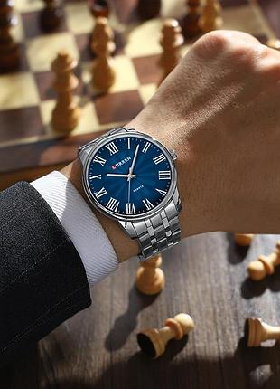 Наручний годинник curren 8422 silver-blue 3