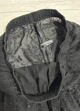 Колготи панчохи calzedonia чорні з бархатистим візерунком і срібними блискітками