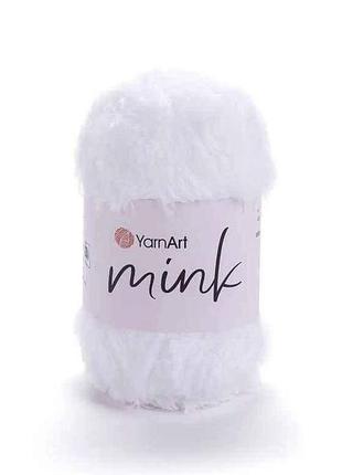 Пряжа mink белый 100% полиамид 75м 50г арт.345 - white 10шт/уп тм yarnart