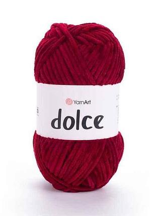Пряжа dolce бордовый 100% микрополиэстр 120м 100г 5шт/уп 752 тм yarnart