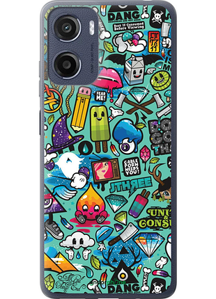 Чехол на motorola moto e15 стикер бомбинг 1 "693u-4147-8094"