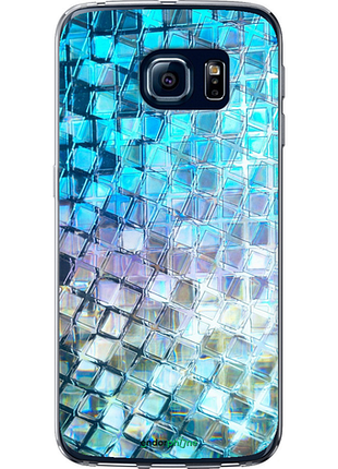 Чехол на samsung galaxy s6 edge g925f переливающаяся чешуя "227u-83-8094", чехол для телефона