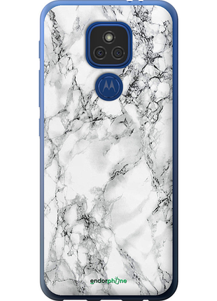 Чехол на motorola e7 plus мрамор белый "4480u-2107-8094", чехол для телефона