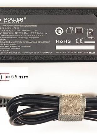 Блок живлення для ноутбуків powerplant ibm/lenovo 220v, 20v 65w 3.25a (7.9*5.5)