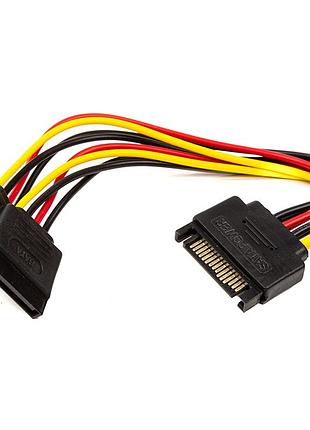 Кабель powerplant sata - 2xsata 0.15 м