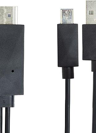 Видео кабель powerplant hdmi - micro usb (11 pin) + usb, 1.8м, (mhl), blister