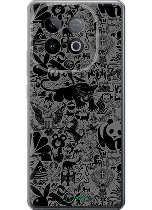 Чехол на vivo iqoo z10 turbo чёрно-серый стикер бомбинг "2432u-4150-8094"