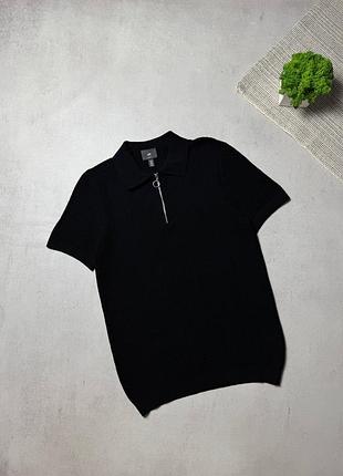 Поло футболка вʼязана чоловіча h&m оригінальна чорна old money