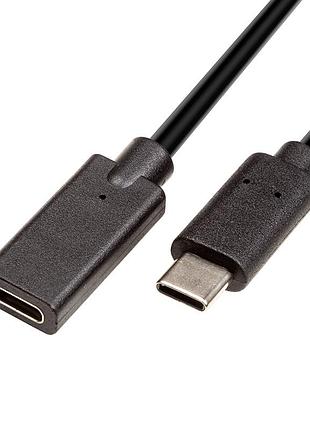 Кабель powerplant usb type-c m/f (usb3.0) 3а, awg24+32, 3м