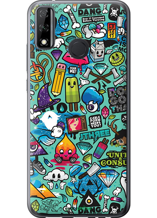Чехол на huawei p smart 2020 стикер бомбинг 1 "693u-2060-8094", чехол для телефона