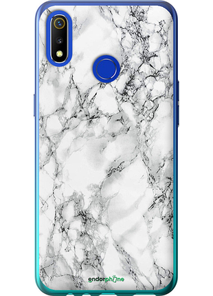 Чохол на realme 3 мармур білий "4480u-1869-8094", чохол для телефона