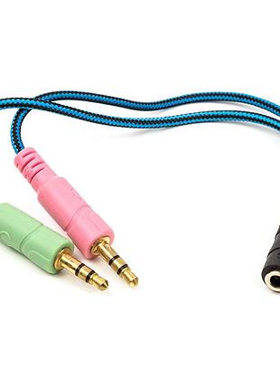 Перехідник powerplant 3.5 мм 4pin (f) - 2x3.5 мм 3pin (m), 0.22 м