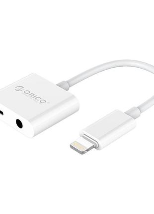 Зарядний та аудіо адаптер orico lightning - 3.5 мм/lightning (2lt-wh-bp)