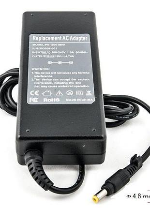 Блок питания для ноутбуков powerplant hp 220v, 19v 90w 4.74a (4.8*1.7)