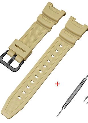 Ремешок для casio sgw-100 beige bk, ремешки для часов