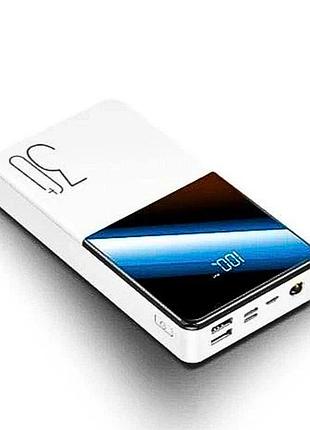 Павербанк 30000mah powerx q500 белый, мощный повербанк хаб с lcd дисплеем и двойным usb