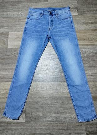 Мужские светло-синие джинсы g-star raw 3301 , размер 32/32 slim