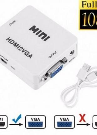 Адаптер hdmi to vga (переходник, конвертер, 720p/1080p) переходник, конвертер