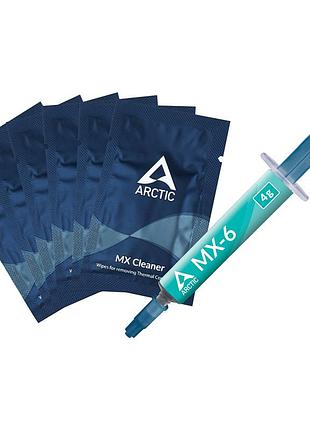 Термопаста arctic mx-6, 4г, с 6шт. mx cleaner