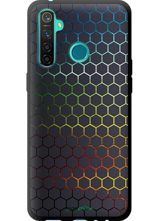 Чехол на realme 5 pro переливающиеся соты "498b-1861-8094", чехол для телефона