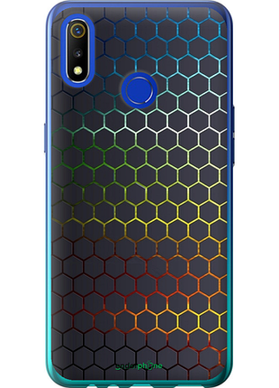 Чохол на realme 3 переливні стільники "498u-1869-8094", чохол для телефона