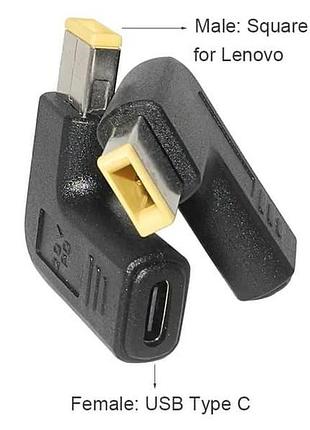Переходник pd (power delivery) триггер 20v type-c (female) (max 5a, 100w) на square tip 11.0x4.5m з usb type-c