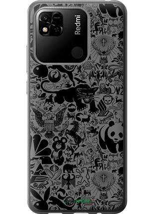 Чохол на xiaomi redmi 9c чорно-сірий стикер бомбінг "2432u-2035-8094", чохол для телефона