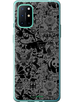 Чехол на oneplus 8t чёрно-серый стикер бомбинг "2432u-2113-8094", чехол для телефона