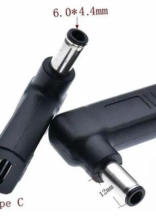 Переходник pd (power delivery) триггер 18-20v type-c (female) (max 5a, 100w) на 6.0x4.4 or 6.5x4.0mm з usb