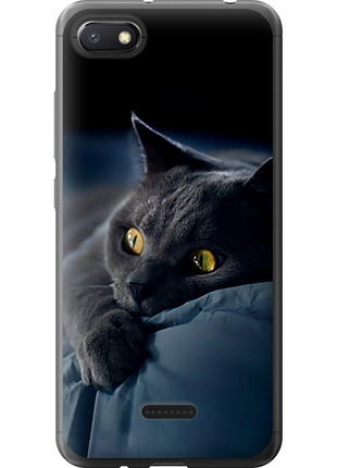 Чехол на xiaomi redmi 6a дымчатый кот "825u-1531-851"